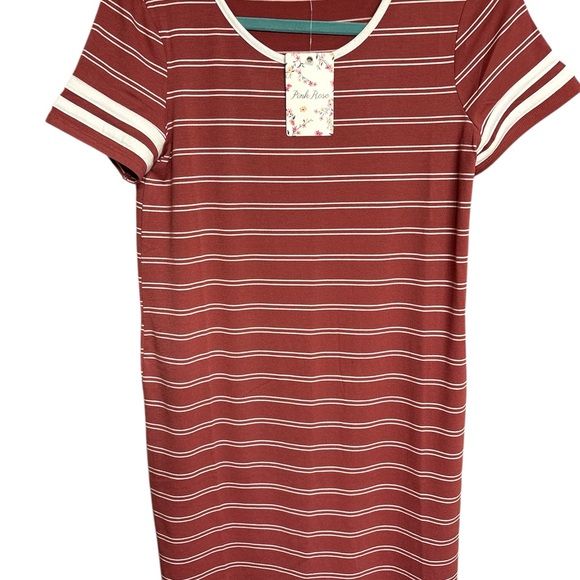 Pink Rose Dresses & Skirts - Pink Rose Striped Midi Dress - Red and White